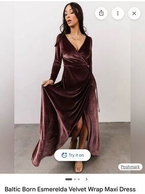 Baltic Born Velvet Wrap Maxi Dress - Bump Friendly!